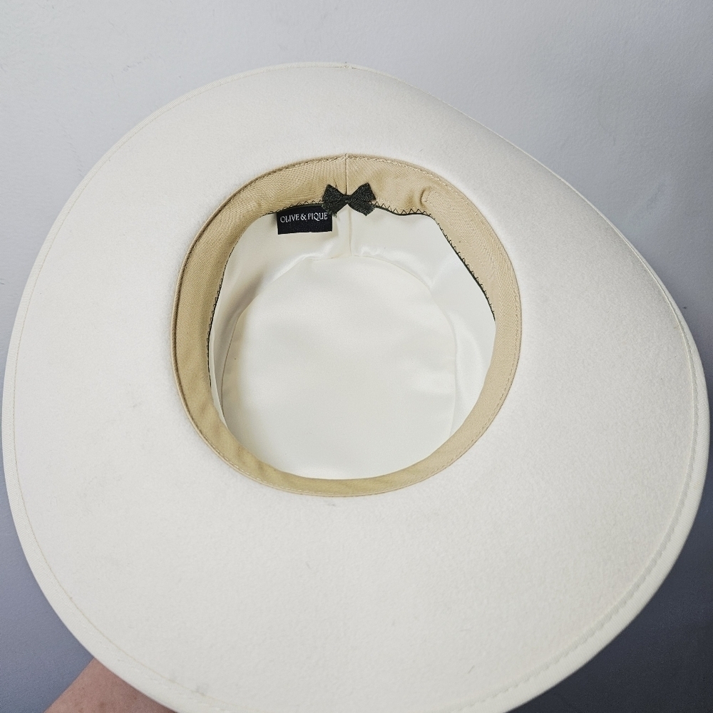 Olive & Pique The Aukai Gambler Wool Felt Hat Scallop Shell Ribbon Detail - Picture 6 of 7